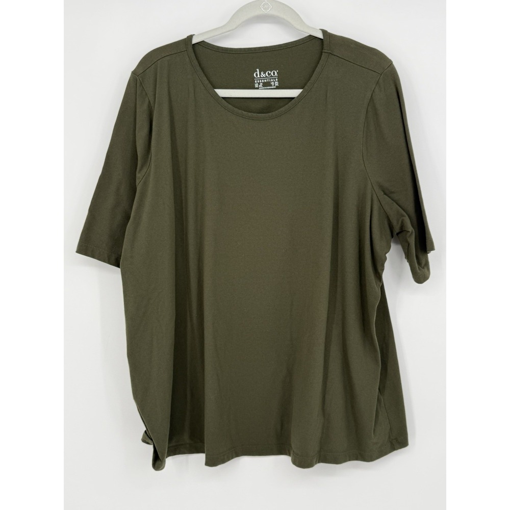 Denim & Co Green Short Sleeve Top 2X